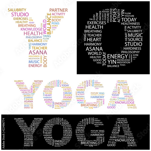 YOGA. Wordcloud vector illustration.