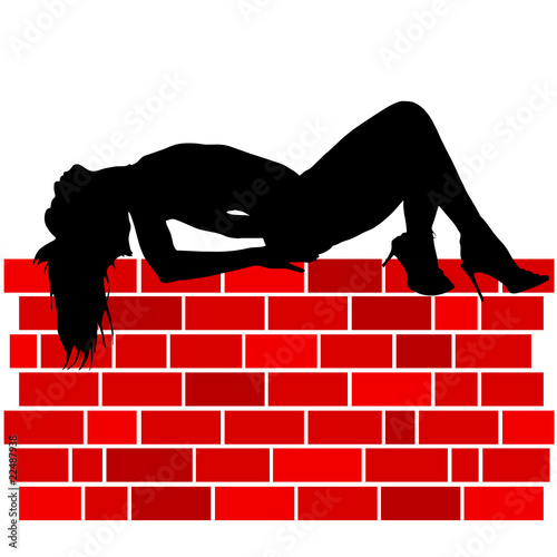 girl lying on the wall