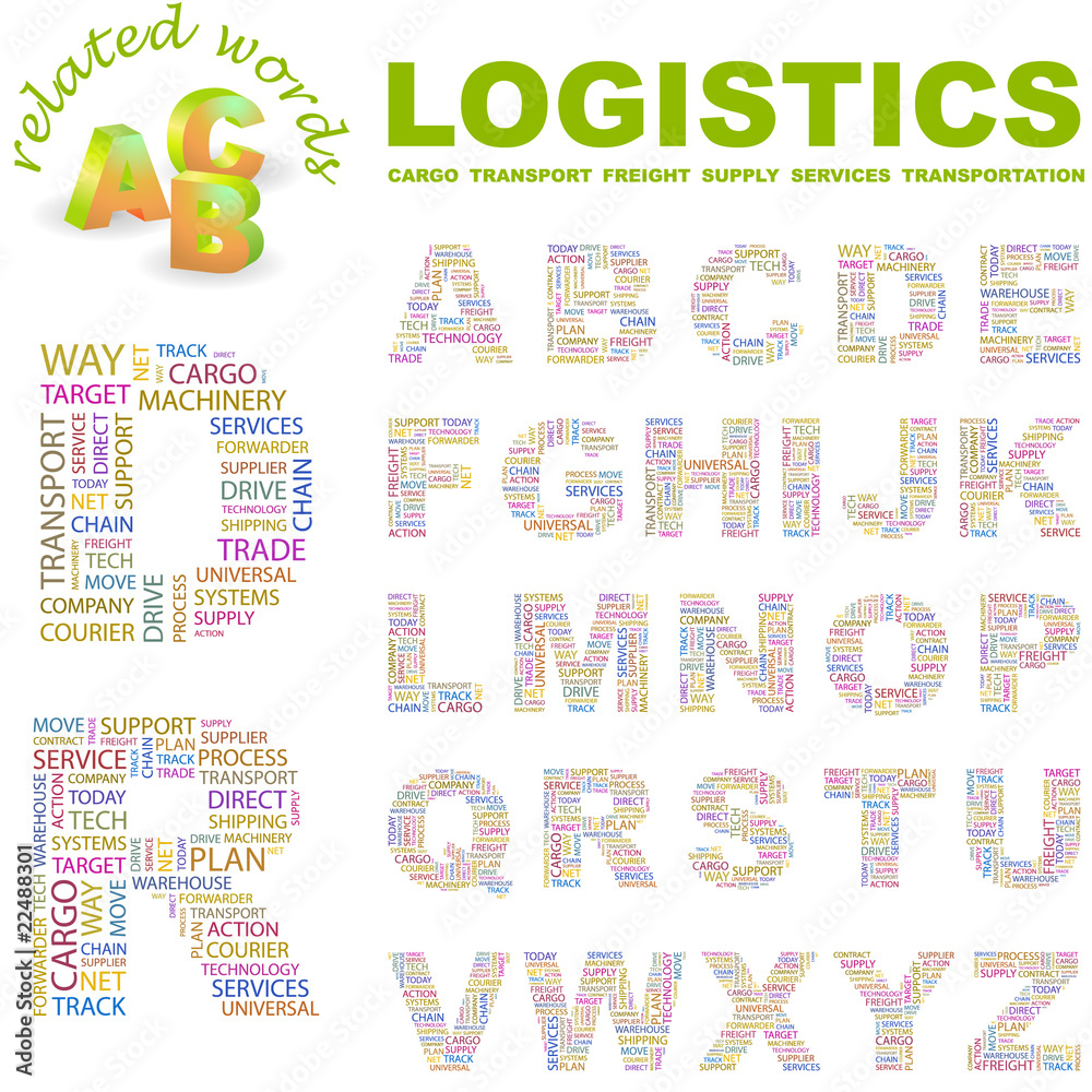 LOGISTICS. Vector letter collection.