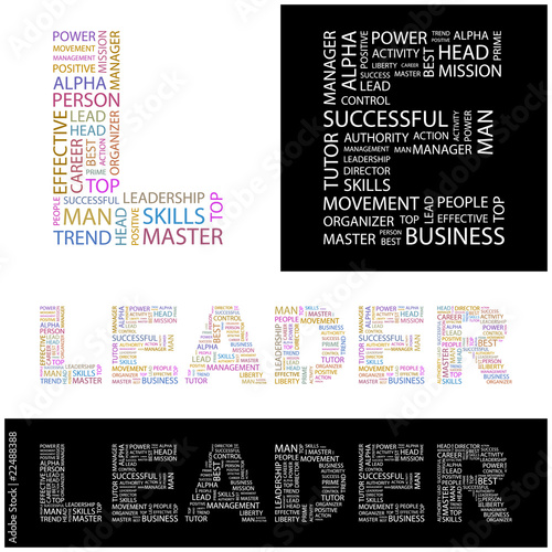 LEADER. Word collage. Vector illustration.
