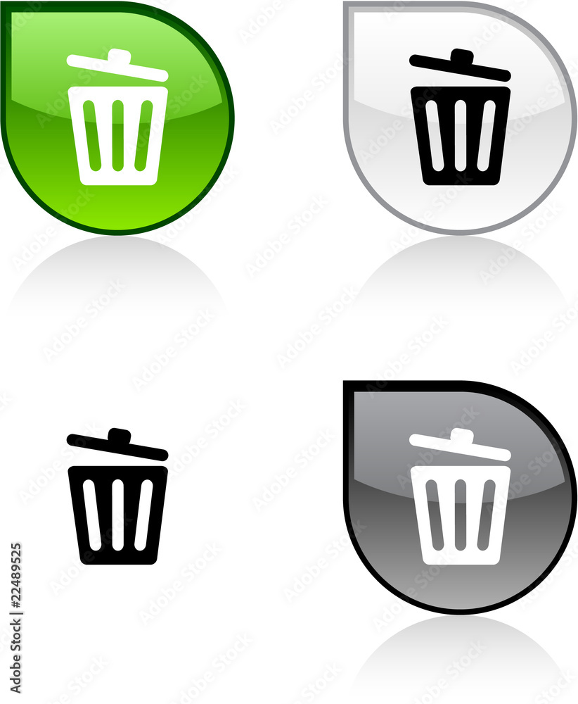 Recycle bin button. Recycle bin button.