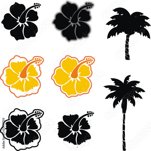 tropical hawaiian set