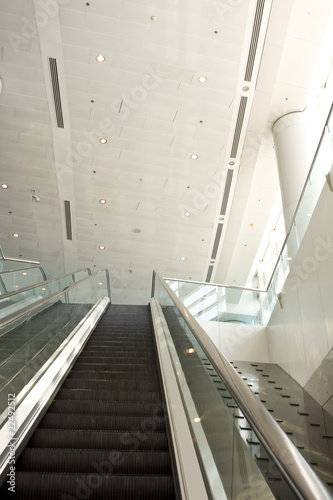 escalator in a building.