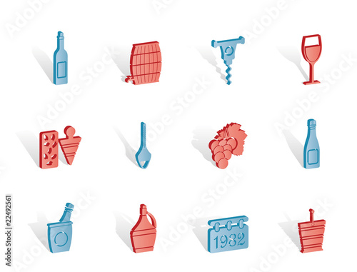 Wine and drink Icons - Vector Icon Set