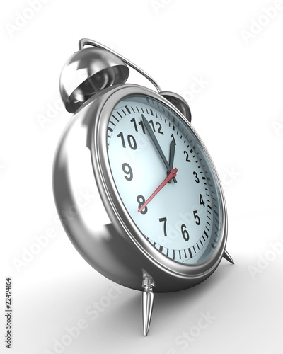 Alarm clock on white backgr...