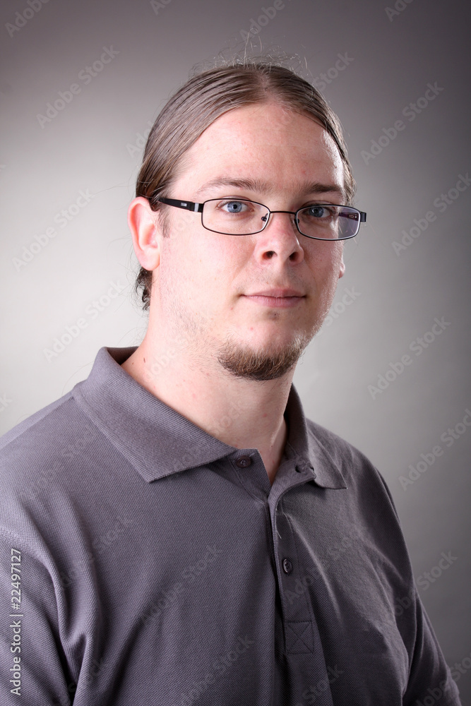 portrait of man with long hair