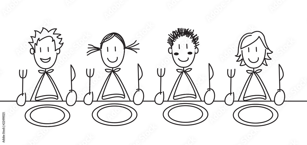 4 Enfants A Table Blanc Stock Illustration Adobe Stock 4 Enfants A Table Blanc Stock Illustration Adobe Stock