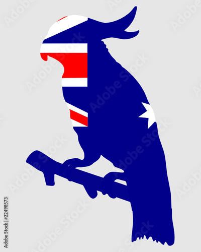Nationalflagge von Australien mit Kakadu