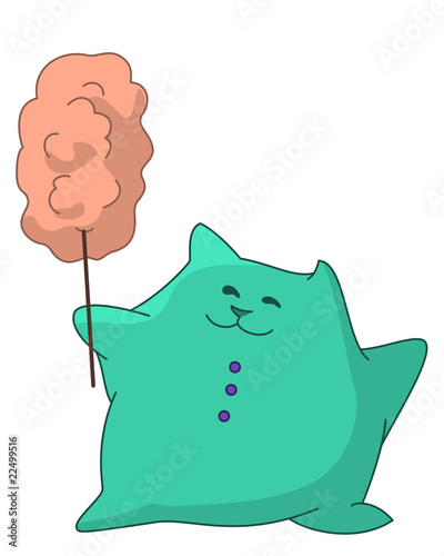Child pillow with candyfloss