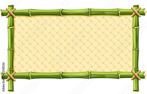 Fototapeta Naklejka Na Ścianę i Meble -  Bamboo frame with Woven isolated on white
