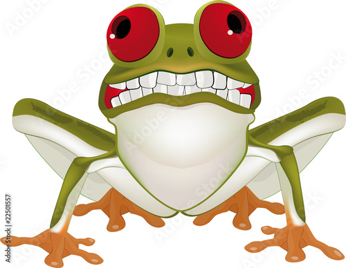Smiling frog with a teeth