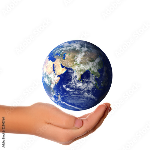 Save the world - hands around earth . Some components  are provi