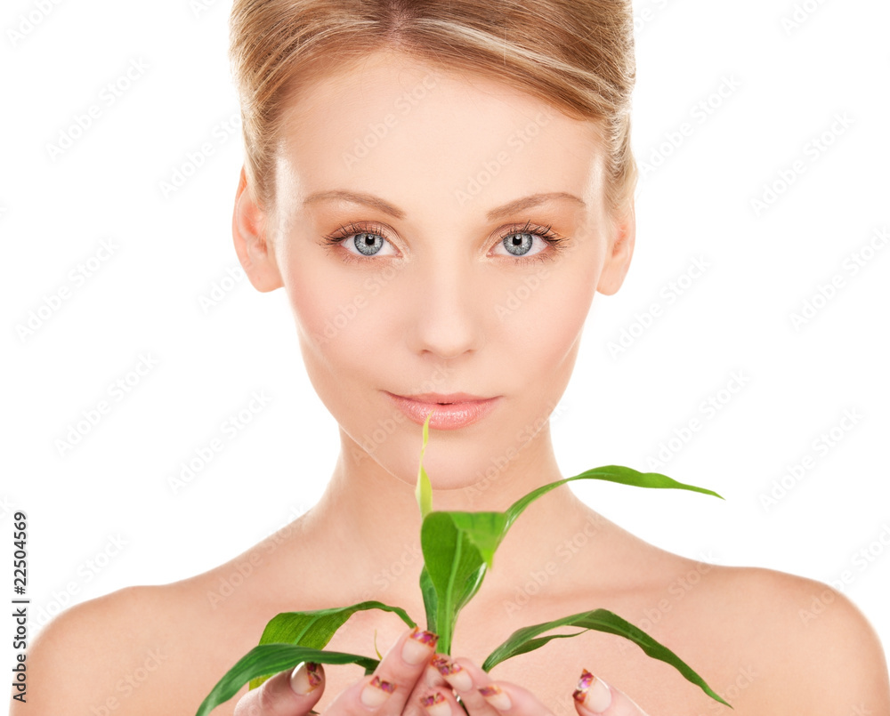 woman with sprout woman with sprout