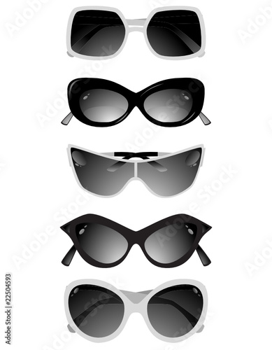 Collection of solar glasses. Vector illustration