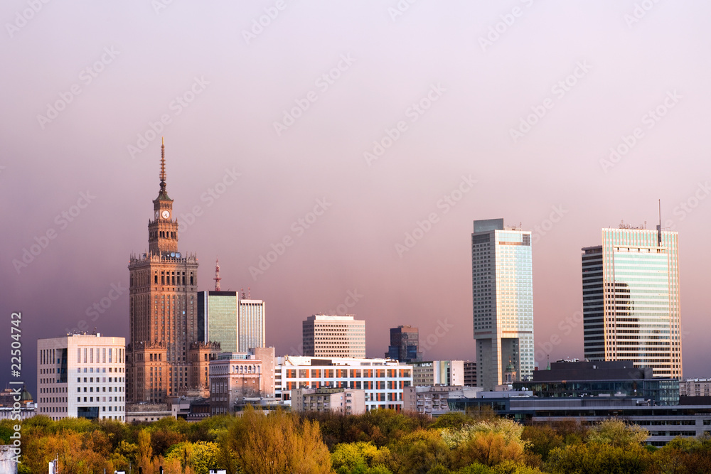Naklejka premium Miasto Warszawa