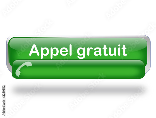 bouton rectangle vert appel gratuit 2 bulles