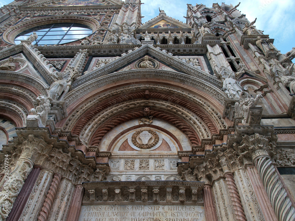 Siena - Duomo, Details of the western facade