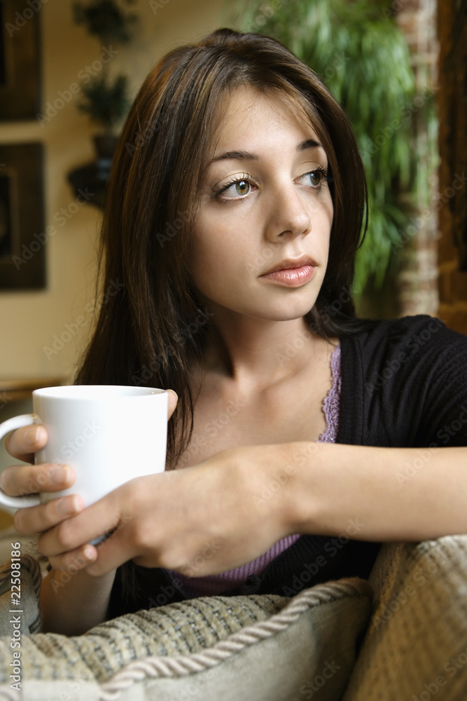 Woman with coffee cup Woman with coffee cup