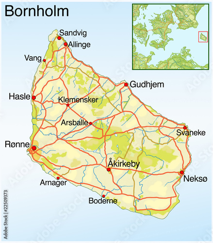 Landkarte von Bornholm photo