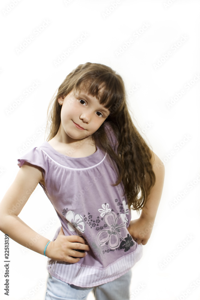 Beautiful little girl with long hair, posing. Beautiful little girl with long hair, posing.