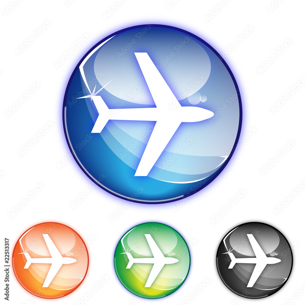 Picto avion - Icon plane - collection color