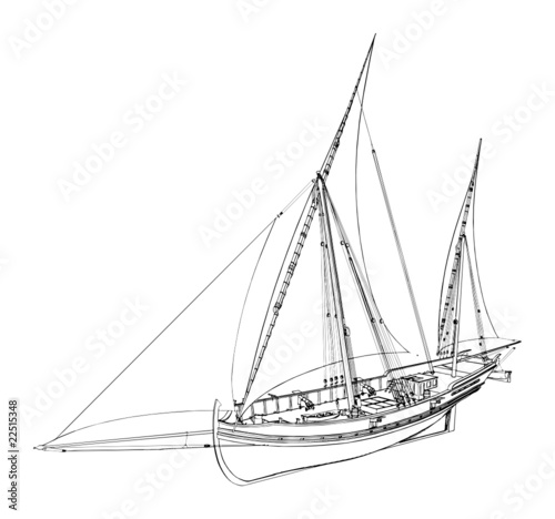 The Ancient Boat Vector 05