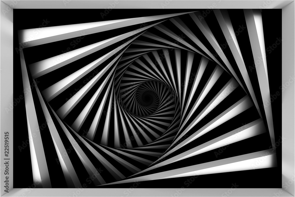 Naklejka premium Czarno-biała spirala