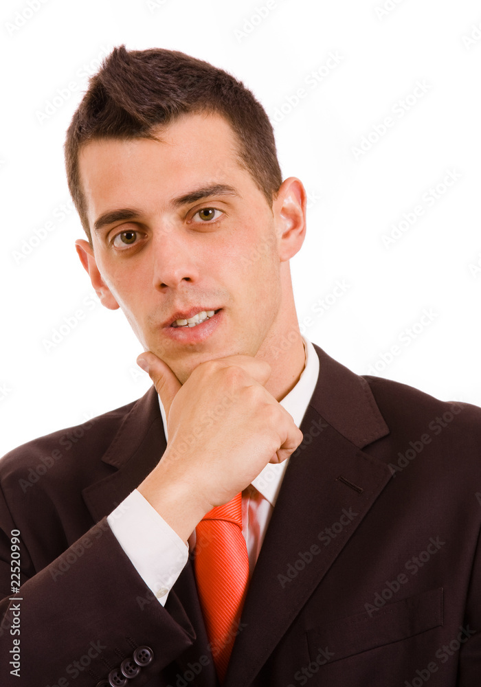 Portrait of a young business man isolated on white background Portrait of a young business man isolated on white background