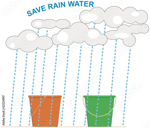 Conceptual Rainwater Harvesting Illustration