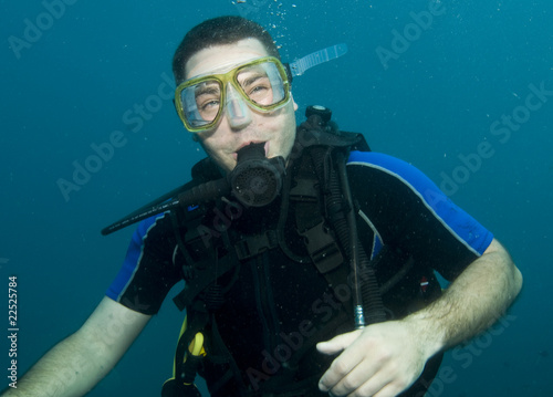 head shot of scuba diver