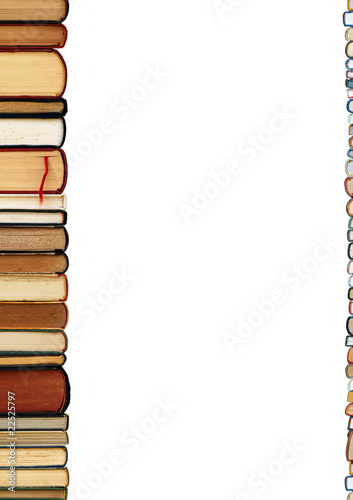 A pile of books isolated on white background