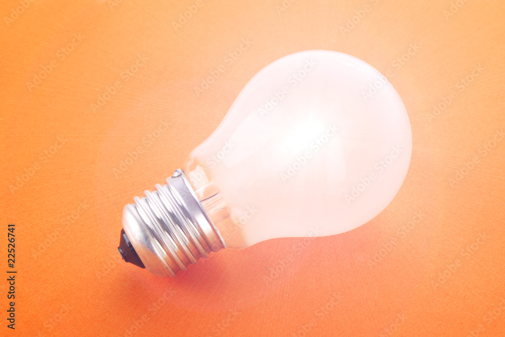 Light bulb on yellow background Light bulb on yellow background