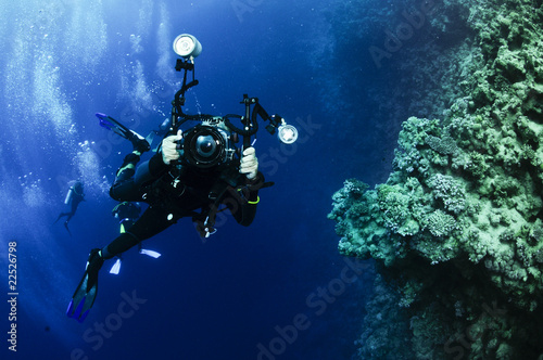 scuba diver with camera © JonMilnes