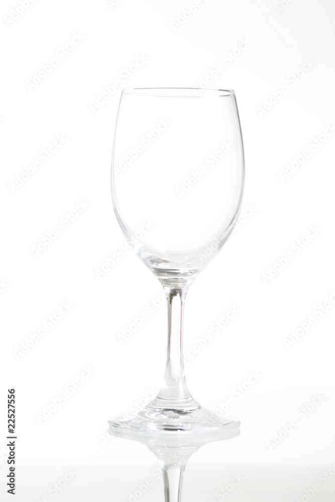 Empty wine glass isolated on white background .. Empty wine glass isolated on white background ..