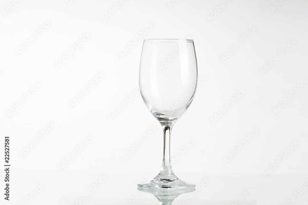 Empty wine glass isolated on white background ..