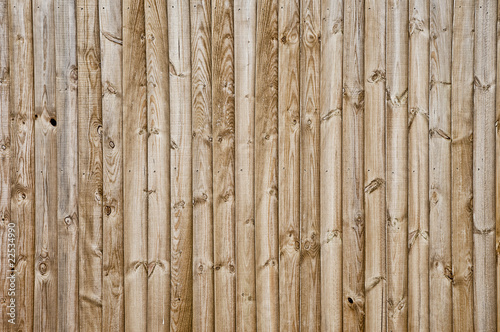 Wood panel fence