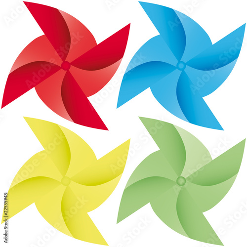 colorful windmill vector origami illustration