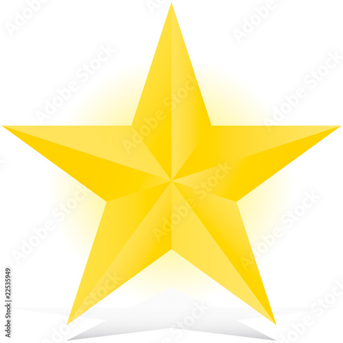Vector golden 3d star illustration