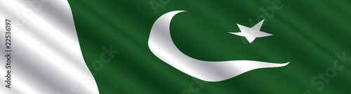 Bild auf Leinwand Pakistani Flag in the Wind