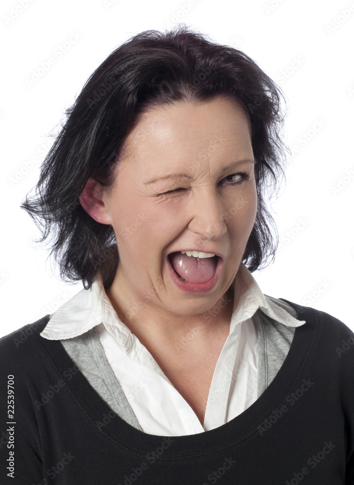 jeune femme aguicheuse fessant un clin d'oeil jeune femme aguicheuse fessant un clin d'oeil