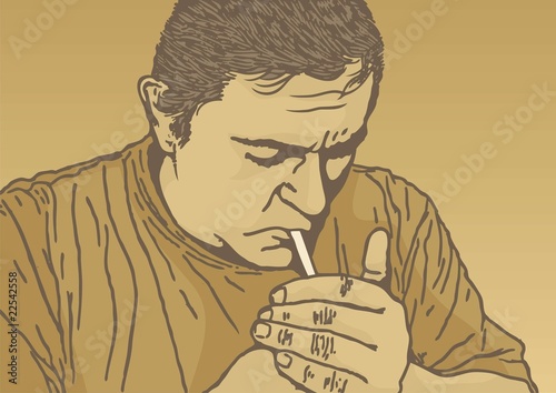 Lighting cigarette