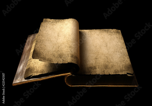 Old magic book isolated