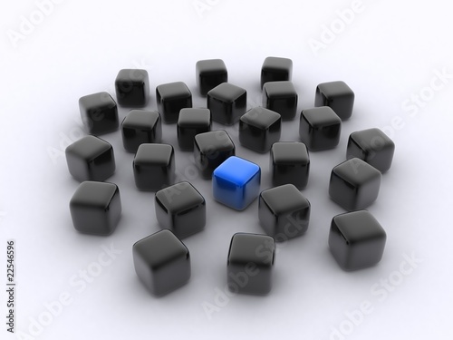 Different blue cube background