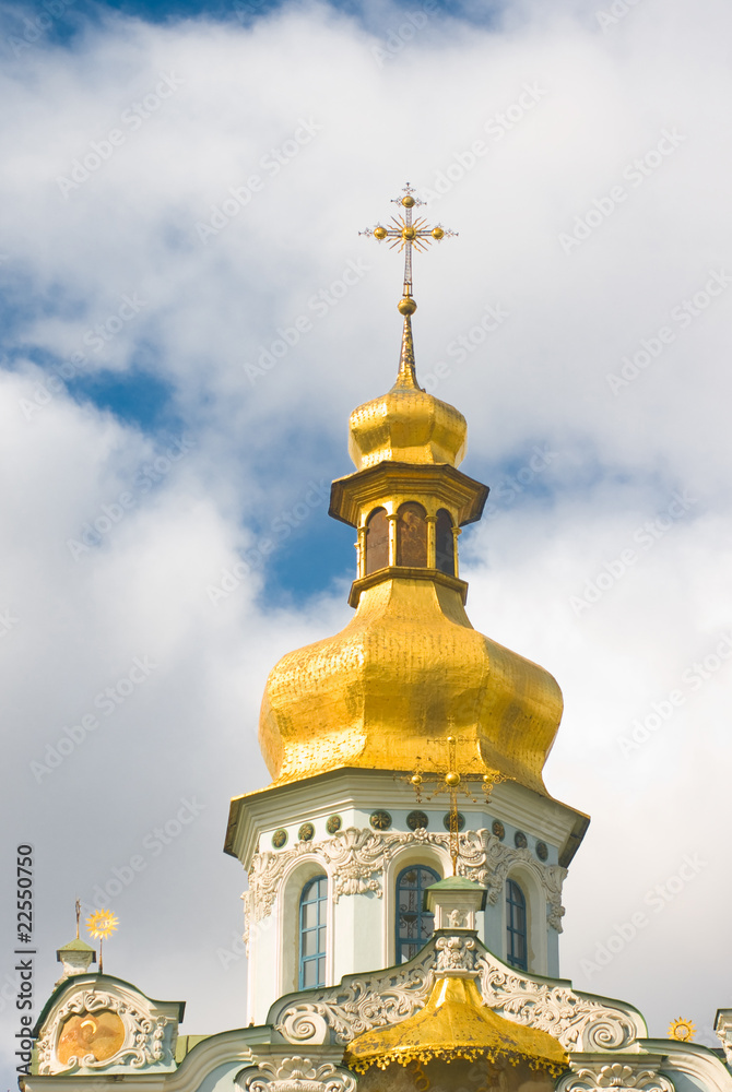 Kiev-Pecherskaya Laura. Church with Golden dome