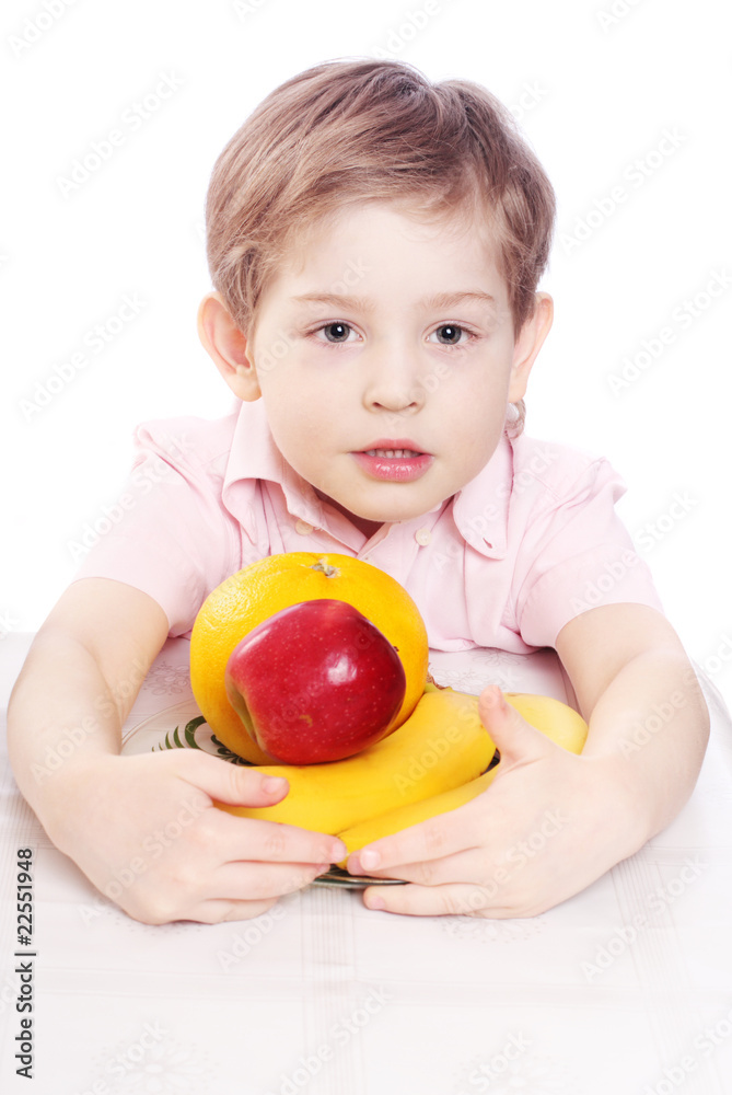 boy with fruits boy with fruits