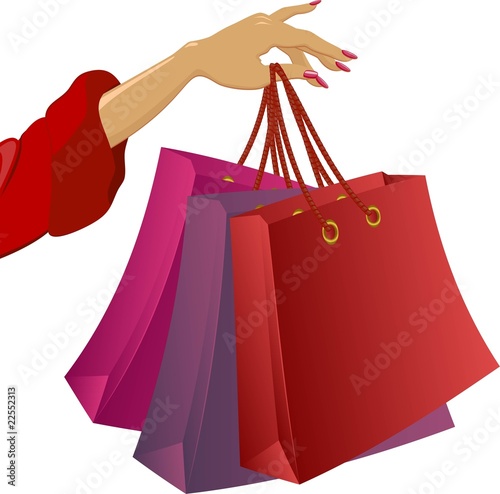 Shopping: woman's hand with bags