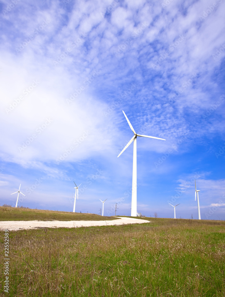 Field with wind energy converters Field with wind energy converters