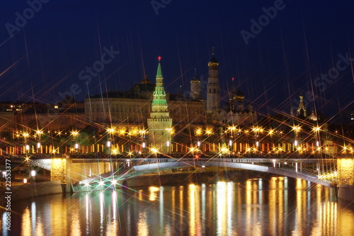 beautiful night city of Moscow  Russia