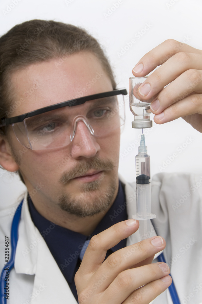 Doctor with vaccine for H1N1 flu Doctor with vaccine for H1N1 flu