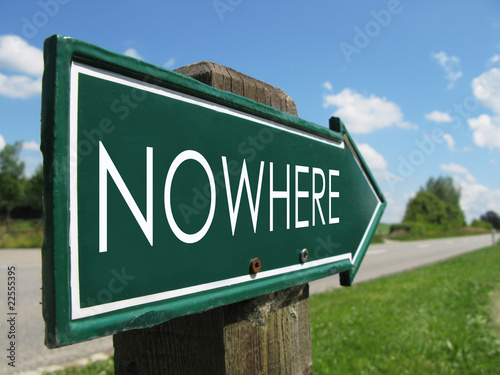 Принти на полотні NOWHERE road sign